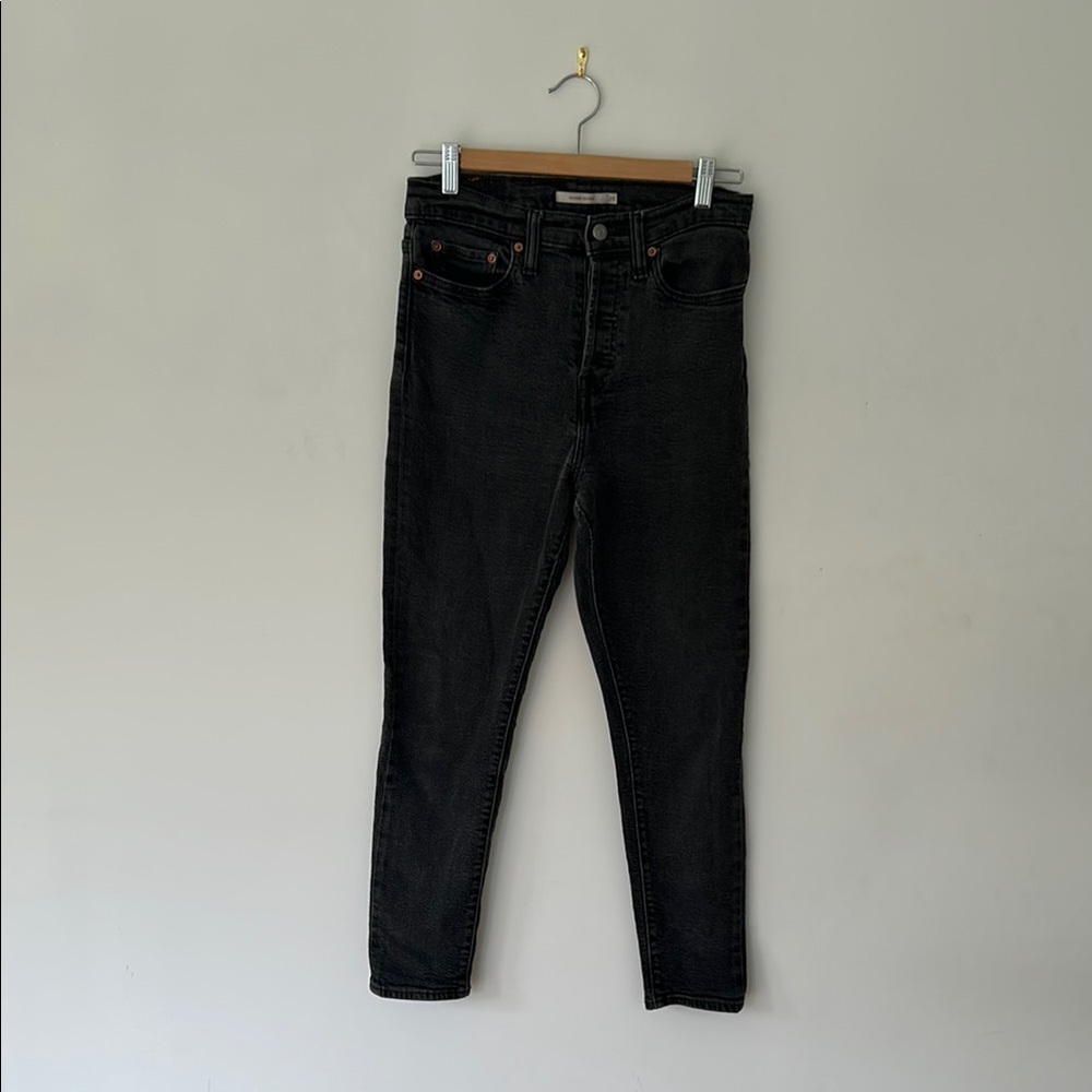 Dark Gray Wedgie Crop Skinny Jeans